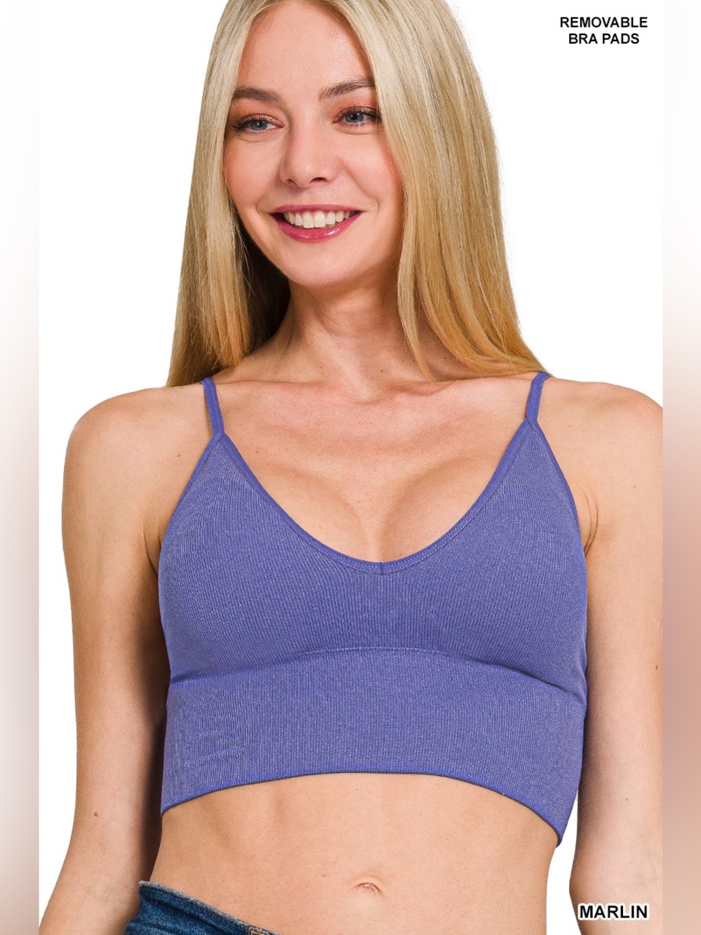 Zenana Ribbed Seamless Padded Bra Top – Marlin 💜🛍️